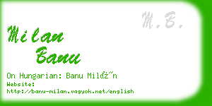 milan banu business card